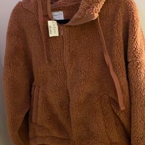 Aeropostale Sherpa fleece oversized full zip hoodie